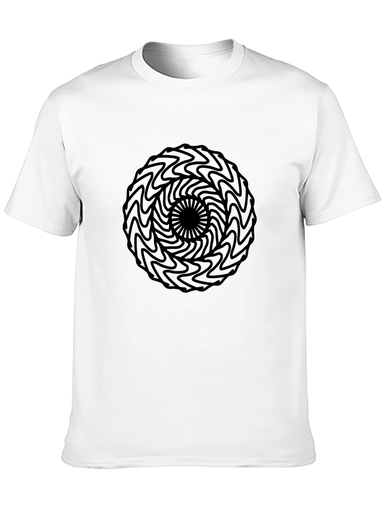 Mens Black Tee with Abstract Circle Design