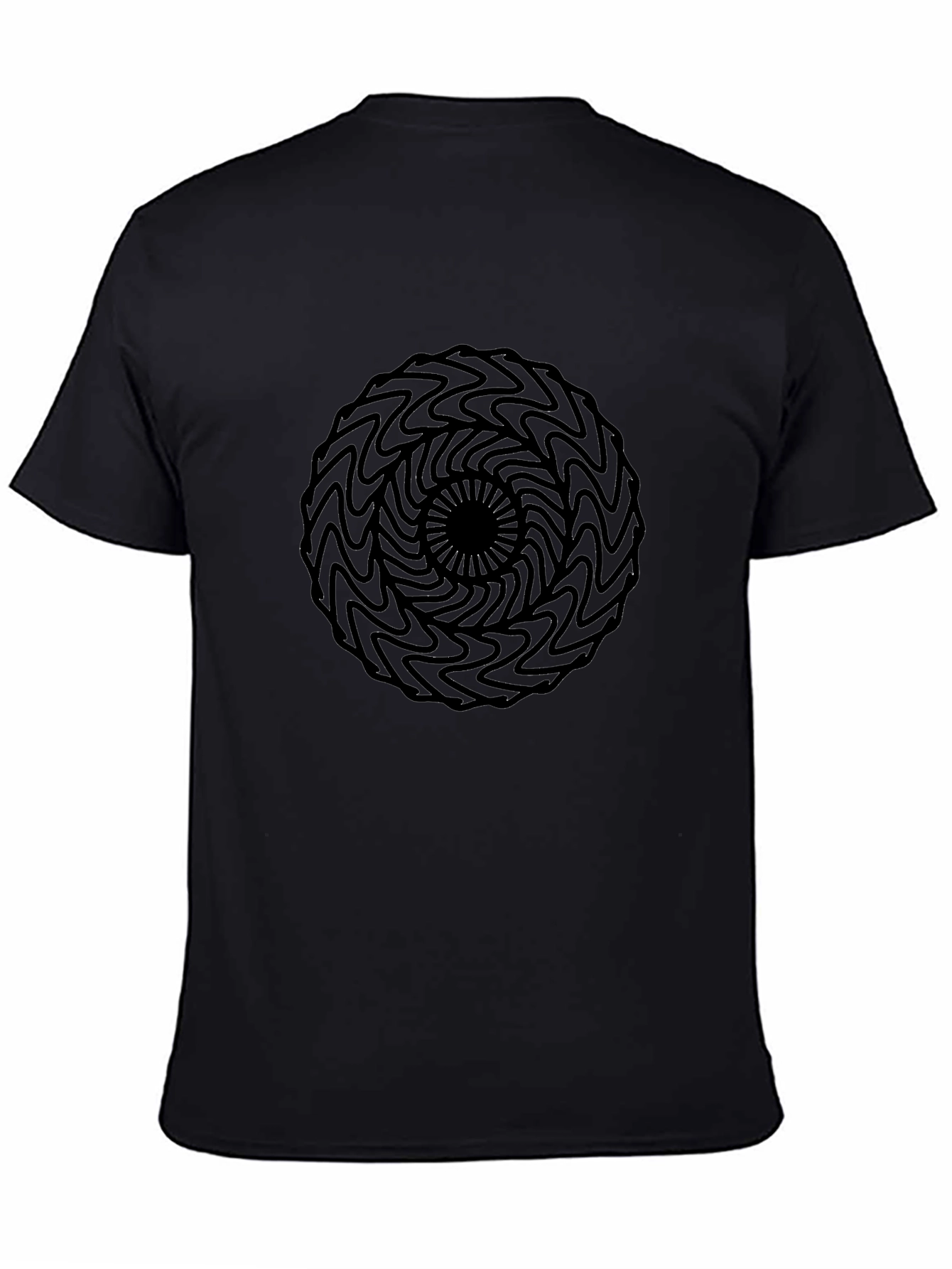 Mens Black Tee with Abstract Circle Design