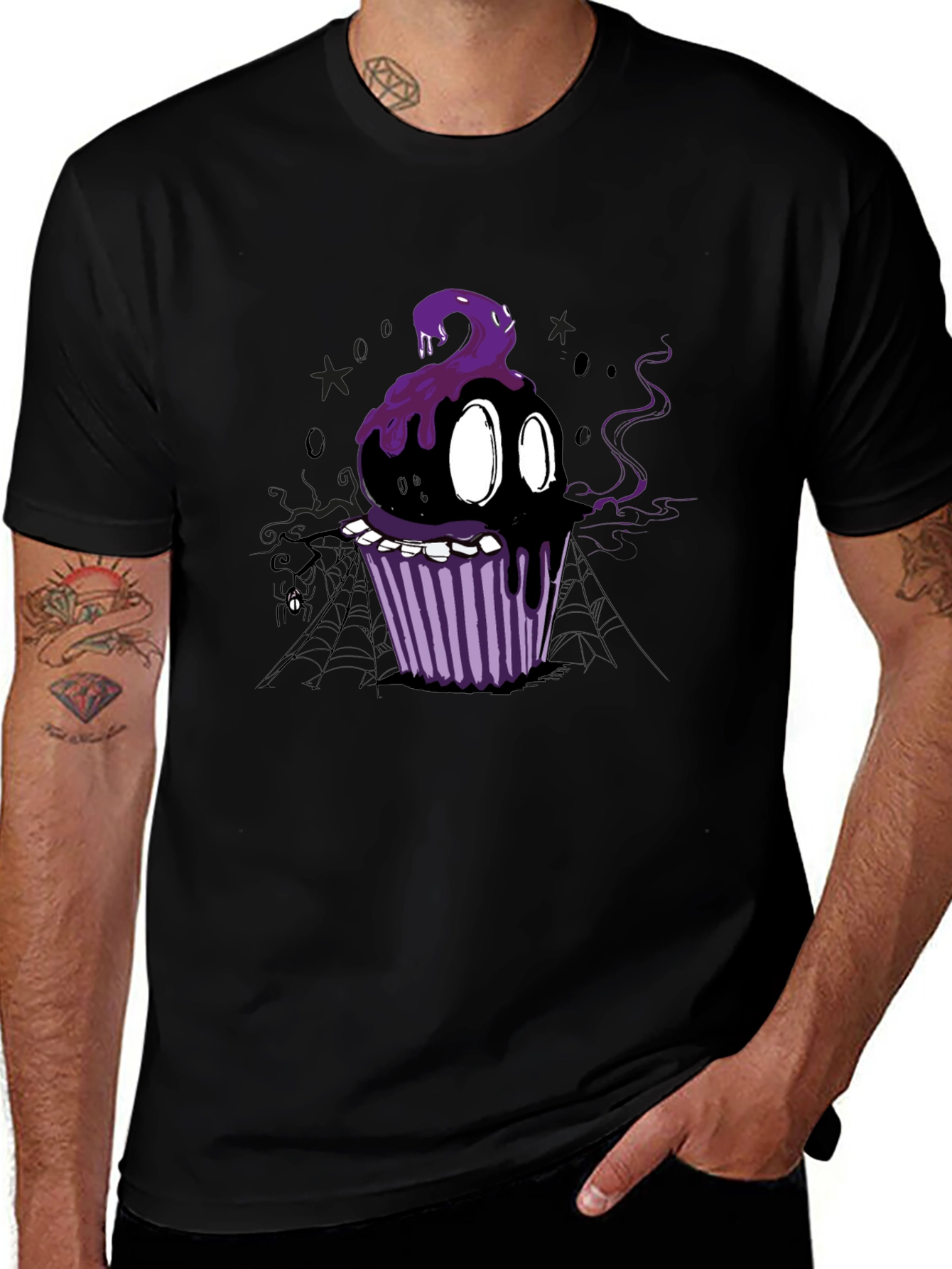 Spooky Cupcake Graphic Tee - Halloween Style