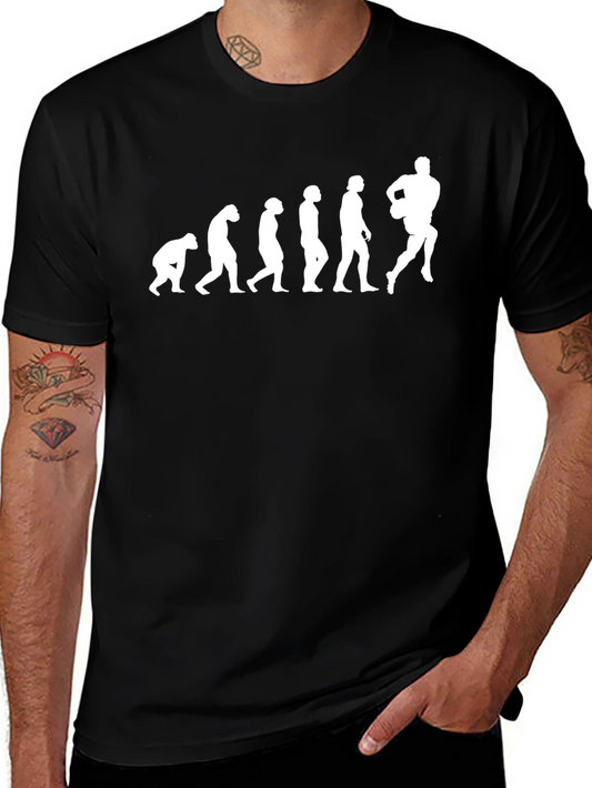 Evolution of Football Black Graphic T-Shirt