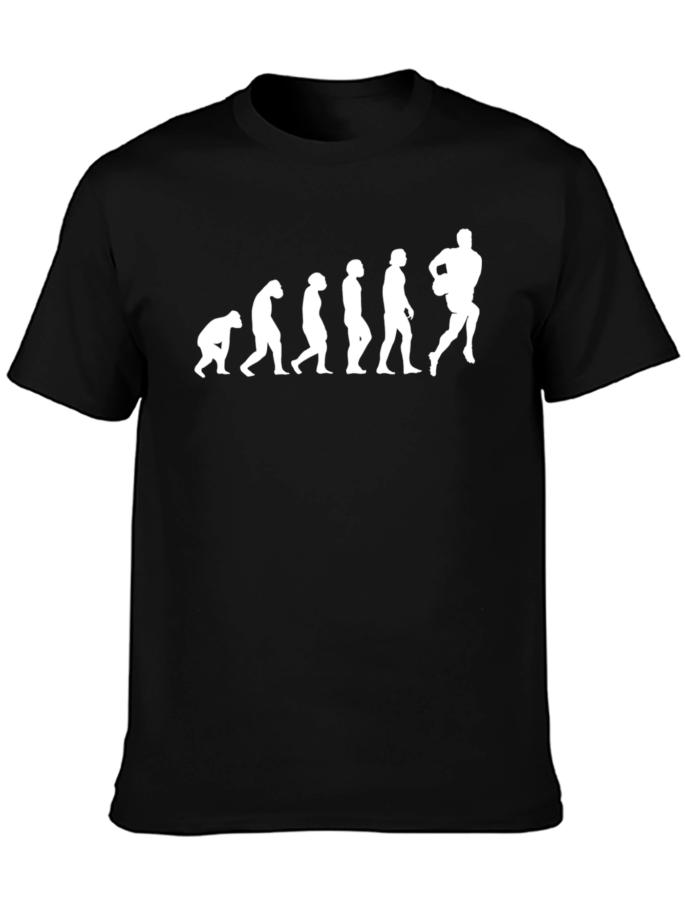 Evolution of Football Black Graphic T-Shirt