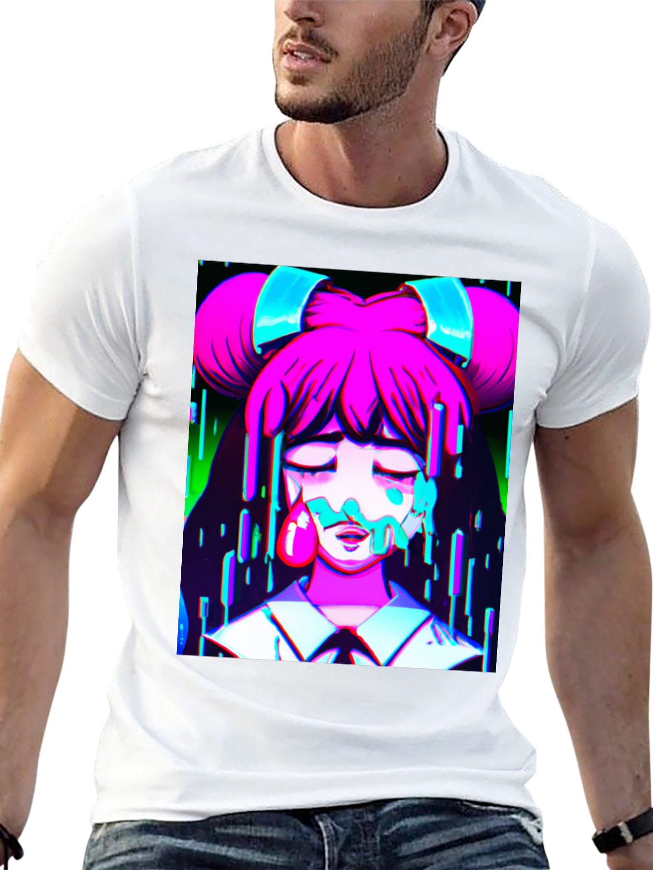 Anime Drip Graphic T-Shirt - Unique Manga Style