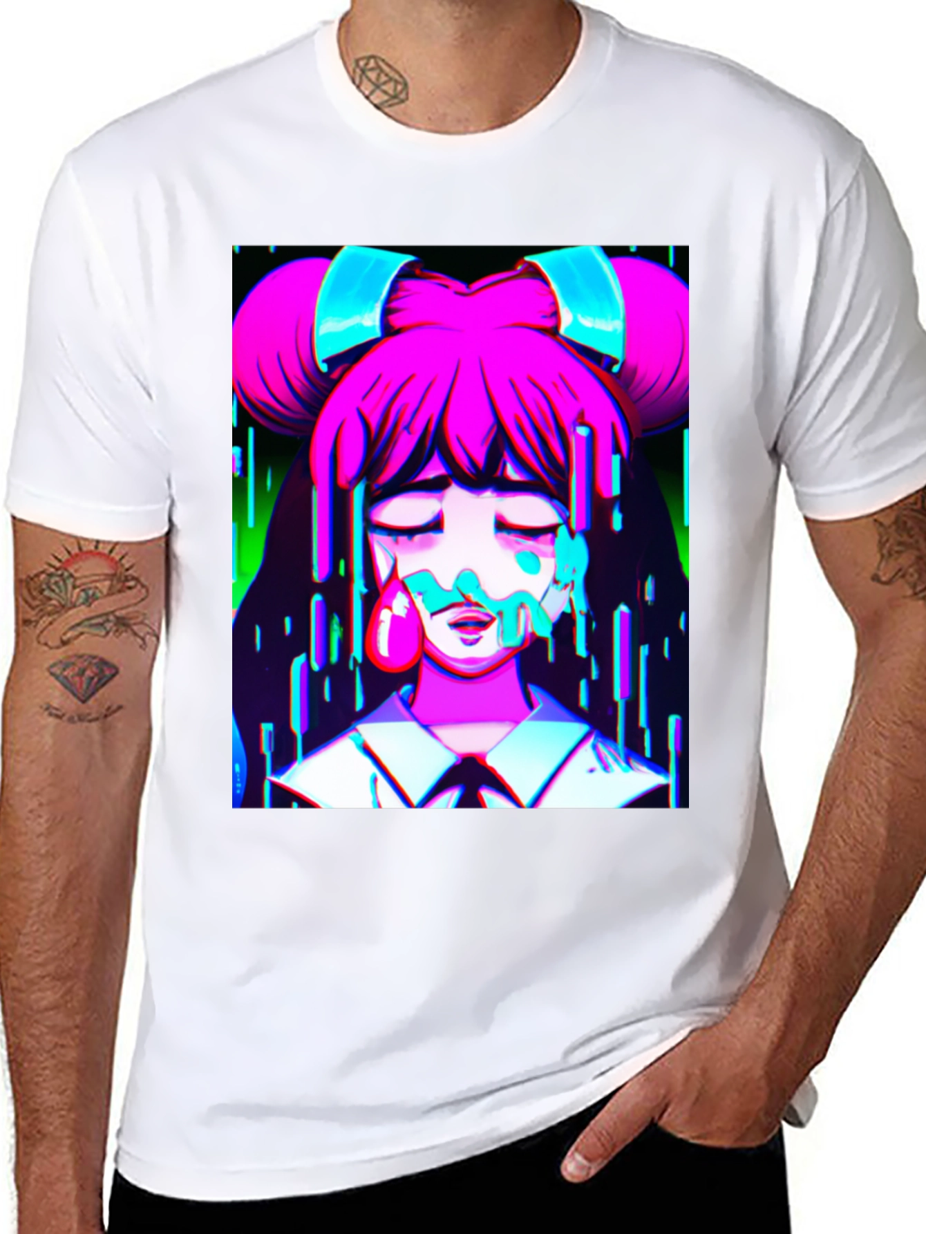 Anime Drip Graphic T-Shirt - Unique Manga Style