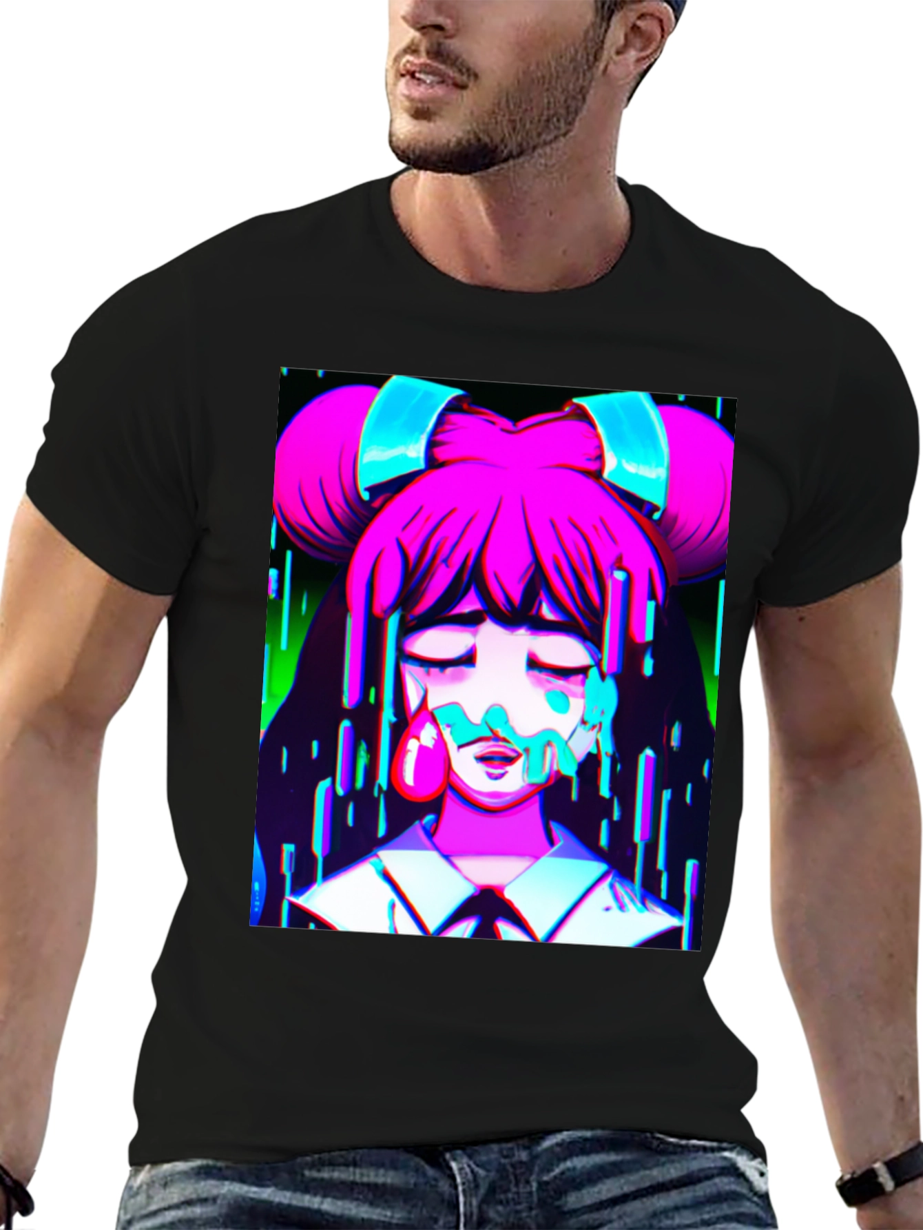 Anime Drip Graphic T-Shirt - Unique Manga Style