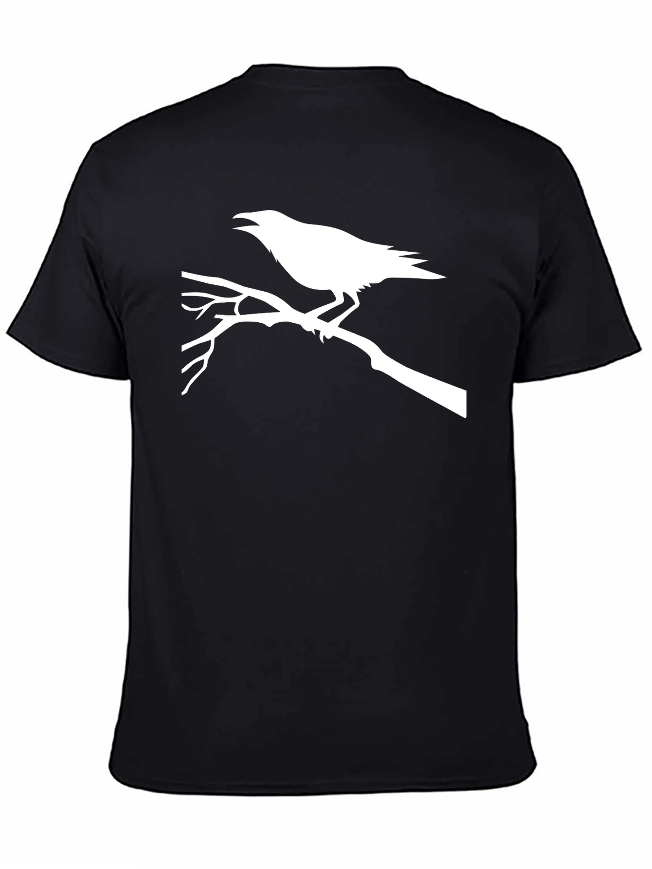 Raven Branch Graphic Tee - Black Casual T-Shirt