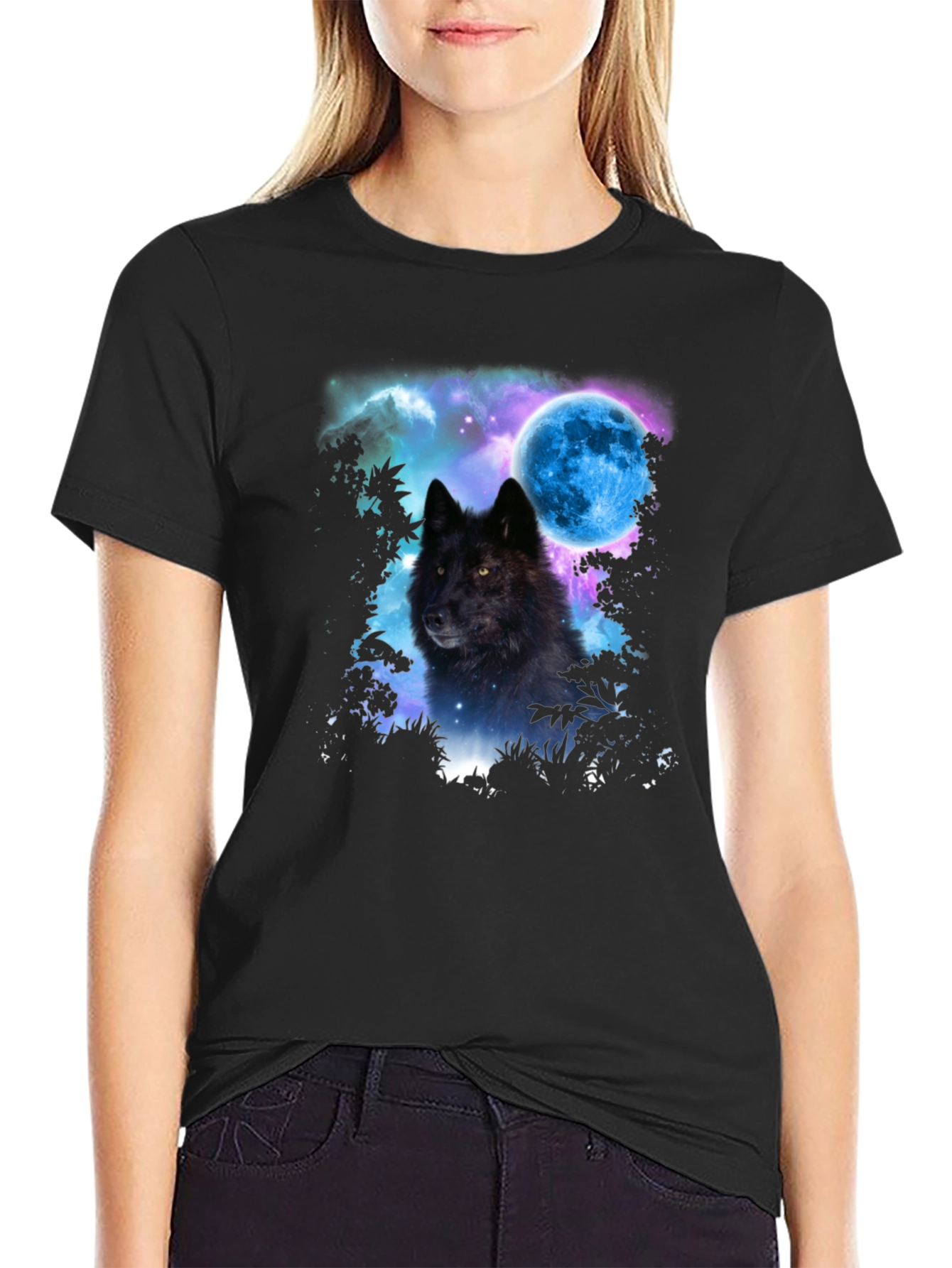 Wolf Moon Graphic Tee - Mens Black T-Shirt