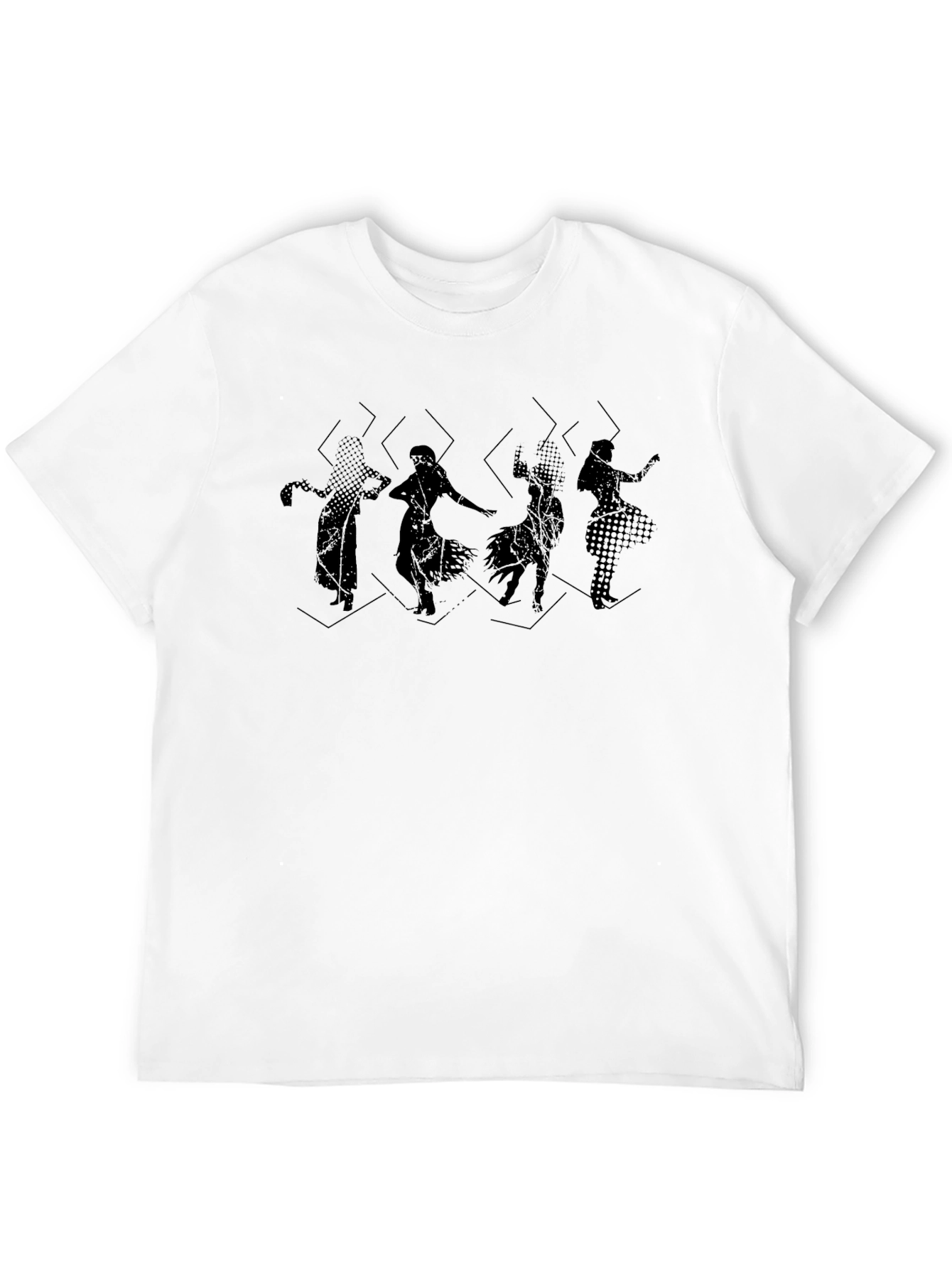 Silhouette Dance Graphic Tee - Black Cotton T-Shirt
