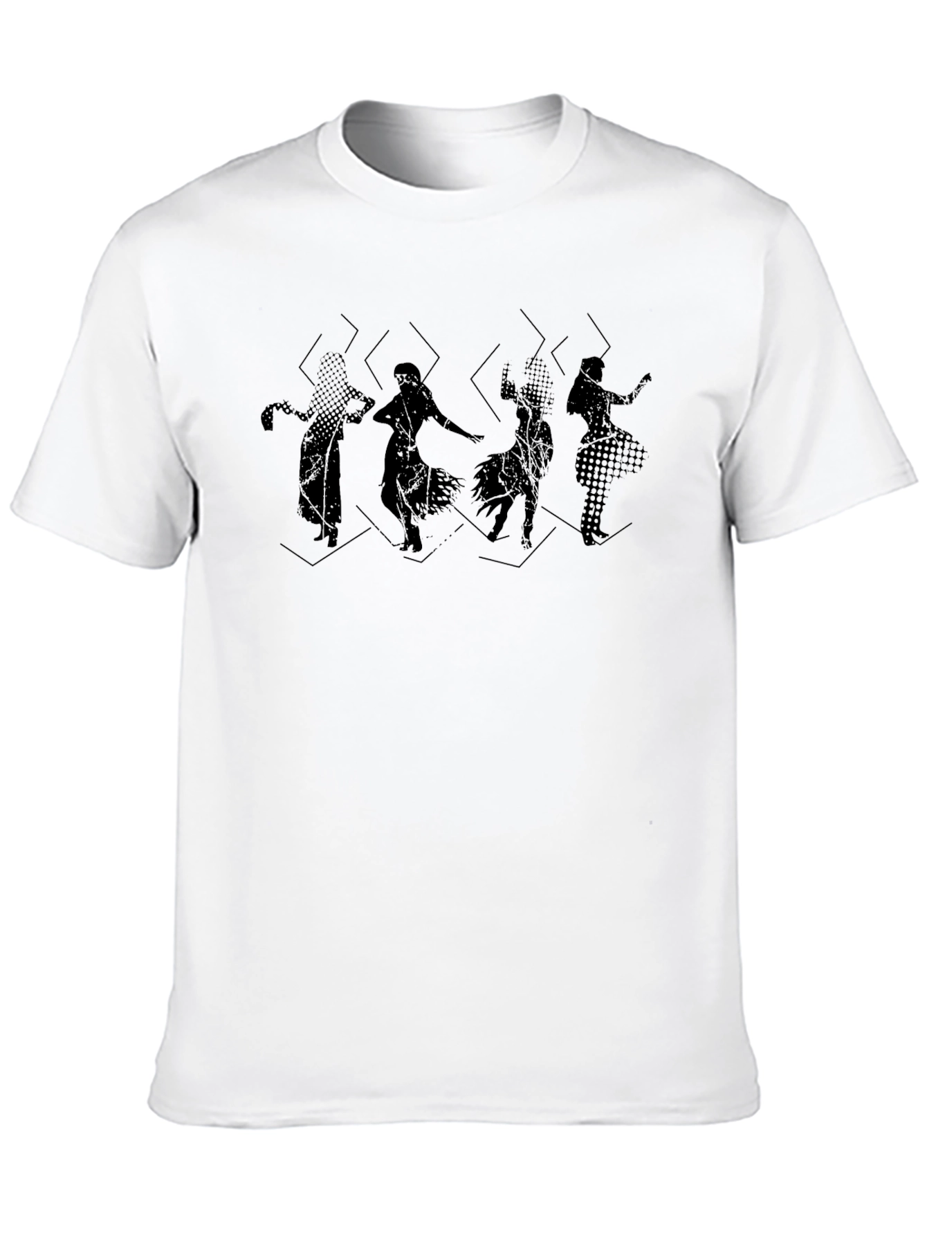 Silhouette Dance Graphic Tee - Black Cotton T-Shirt