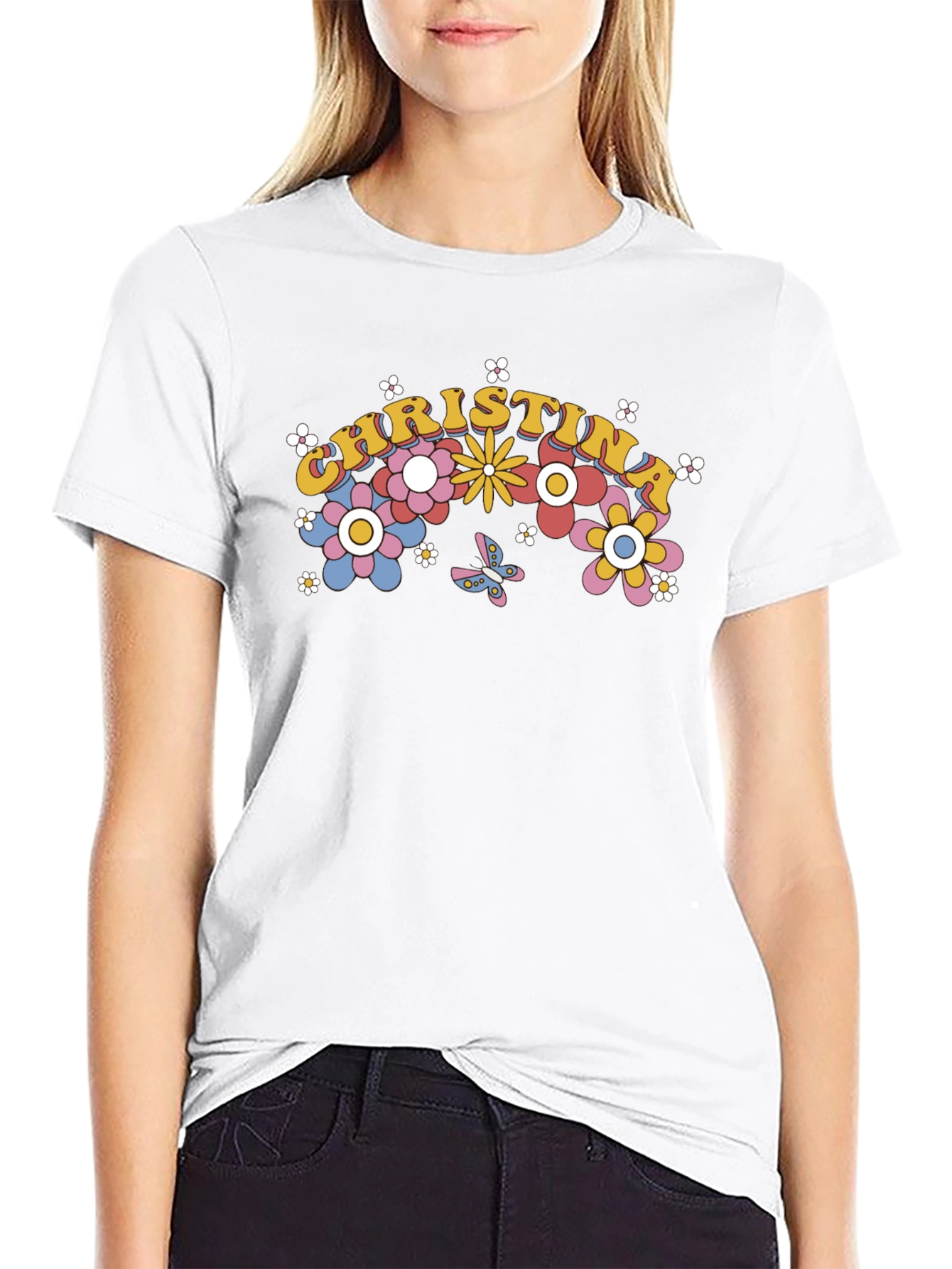 Christina Floral Retro T-Shirt