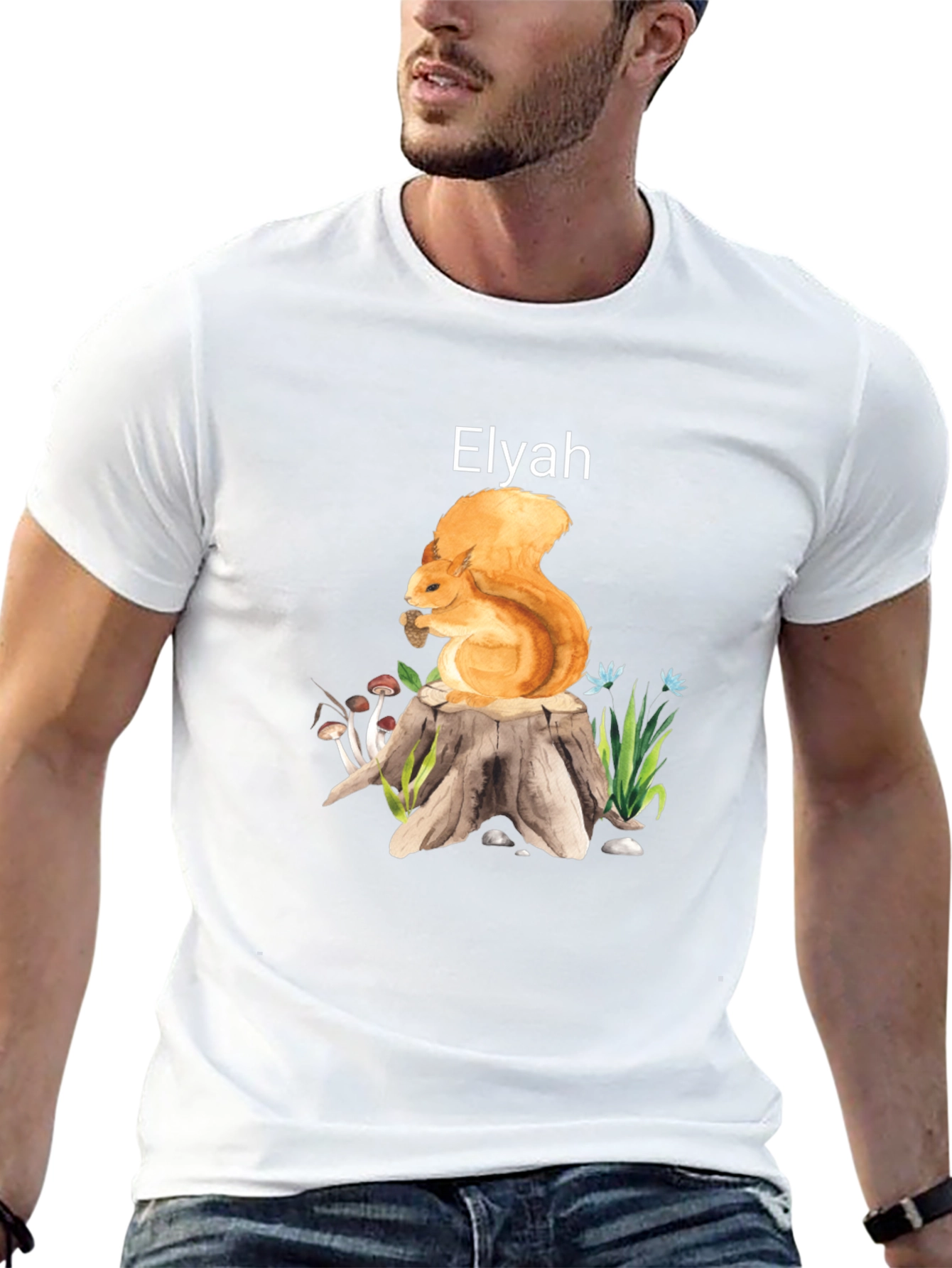 Squirrel on Tree Stump T-Shirt - Elyah