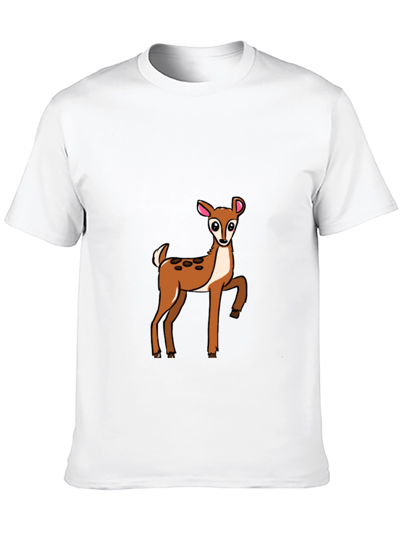 Deer Graphic Print Black Tee