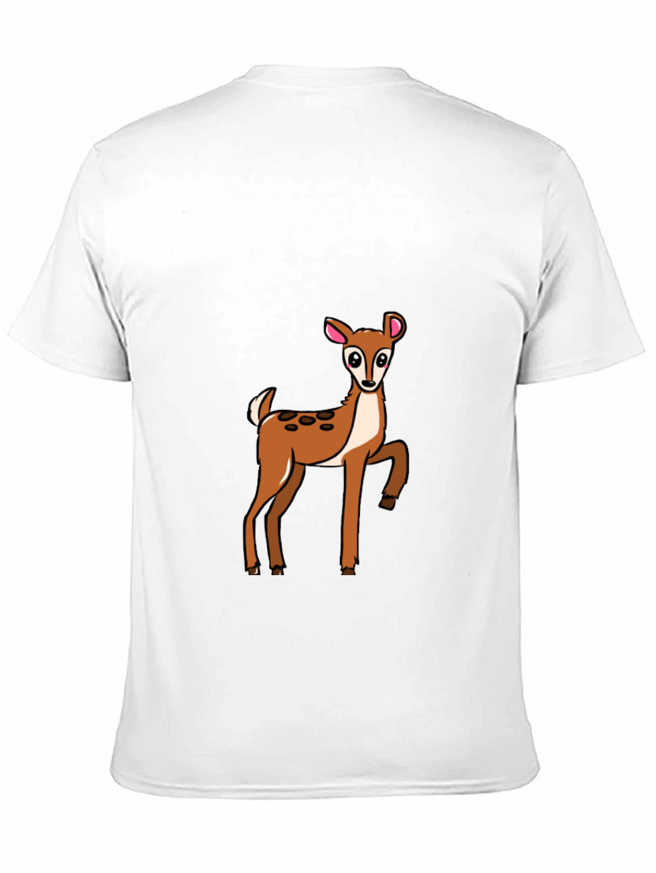 Deer Graphic Print Black Tee