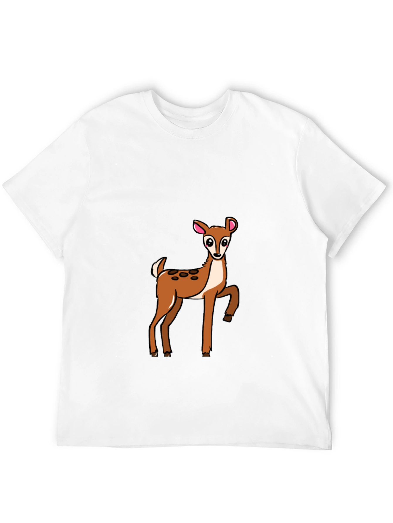 Deer Graphic Print Black Tee