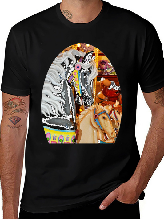 Carousel Horse Graphic Tee - Fun Fair T-Shirt