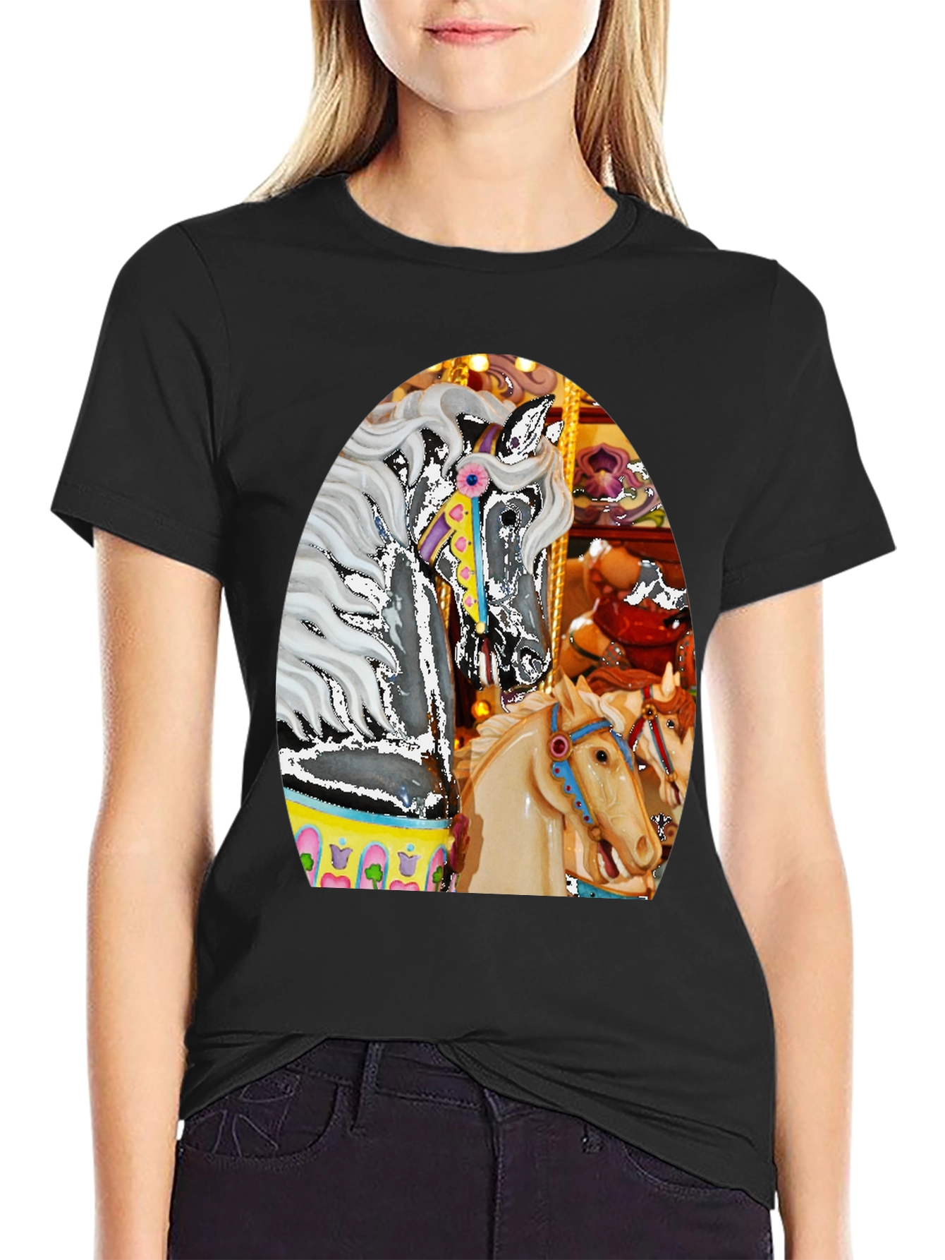 Carousel Horse Graphic Tee - Fun Fair T-Shirt