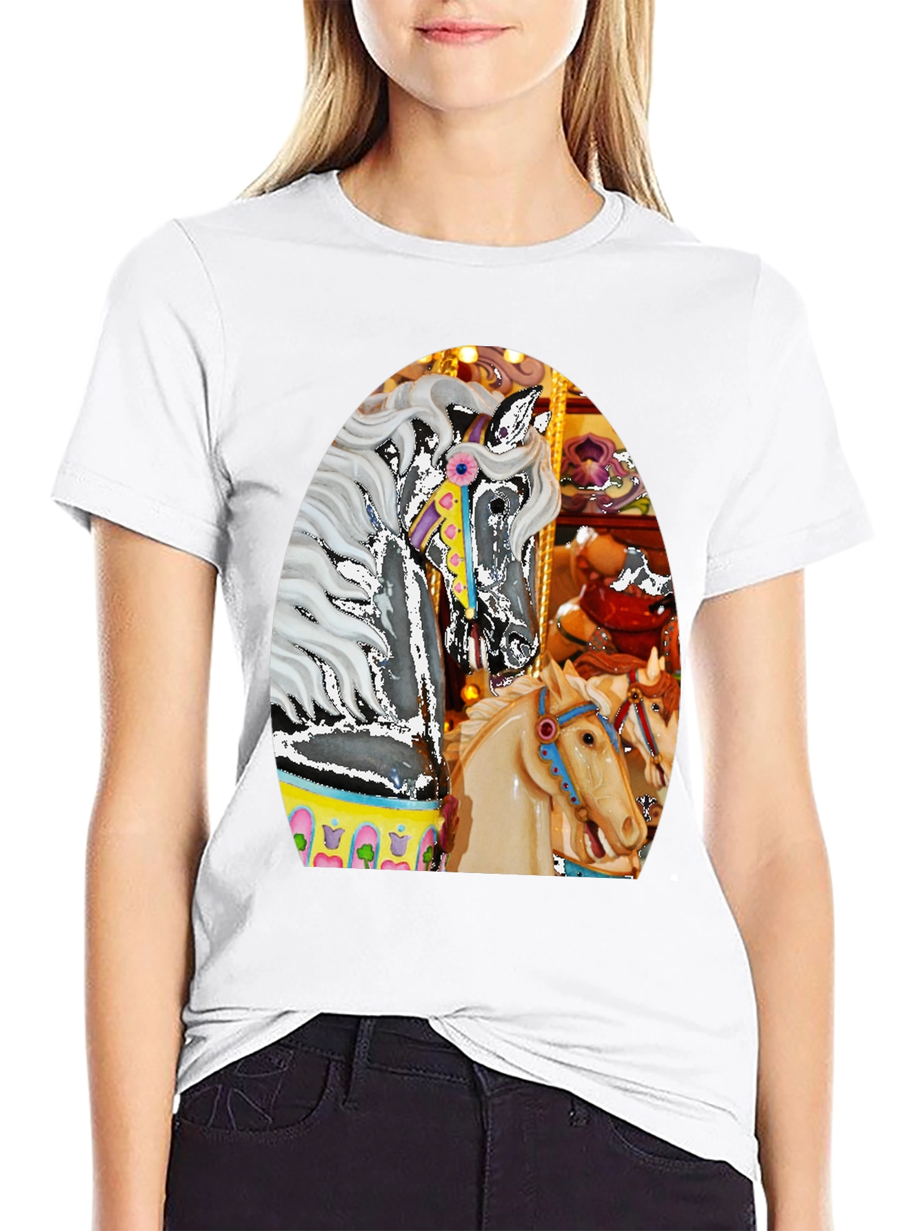 Carousel Horse Graphic Tee - Fun Fair T-Shirt
