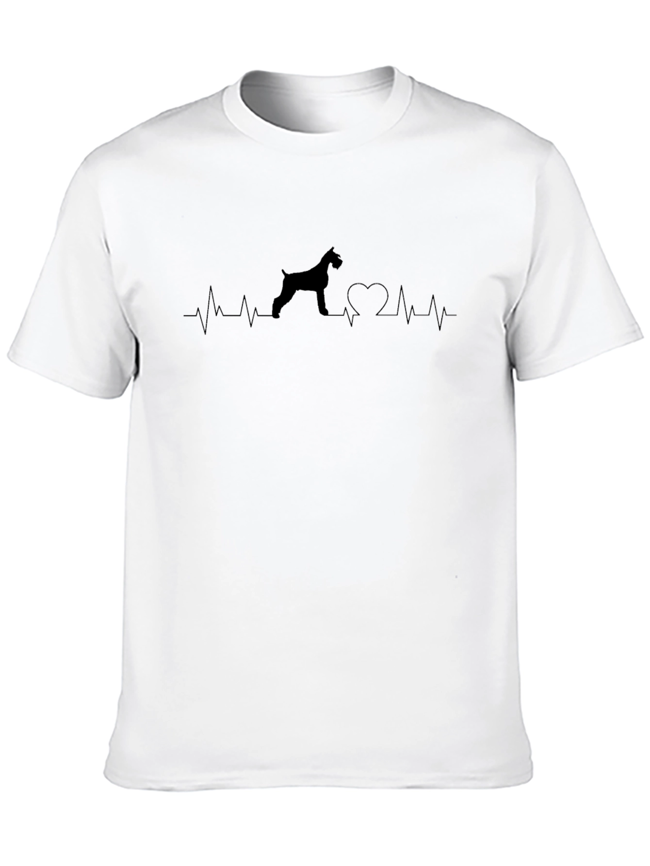 Dog Lover Heartbeat T-Shirt - Black