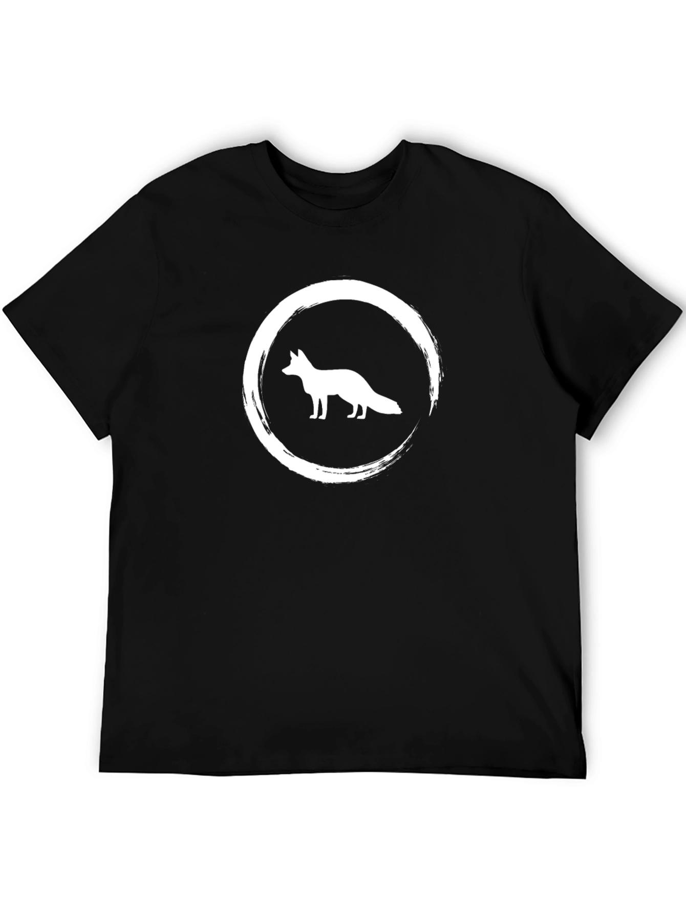 Mens Black T-Shirt with Fox Graphic Design