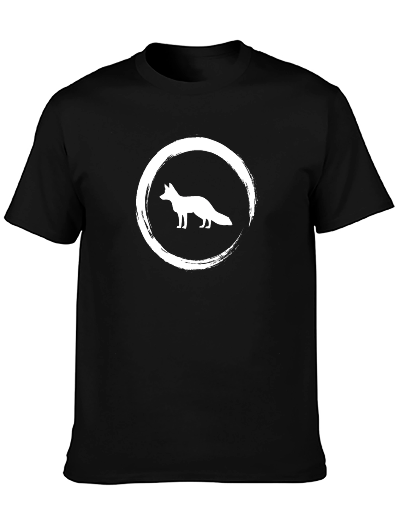 Mens Black T-Shirt with Fox Graphic Design