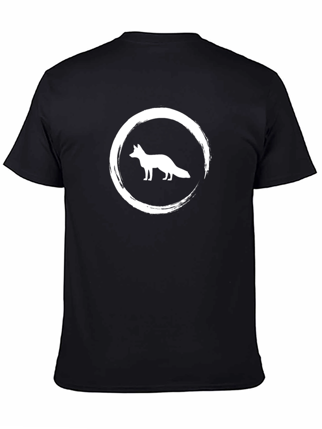 Mens Black T-Shirt with Fox Graphic Design