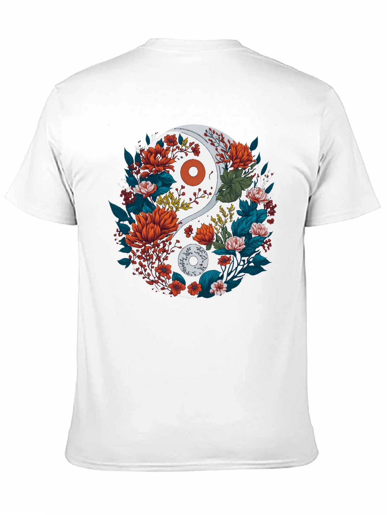 Yin Yang Floral Graphic Tee - Black