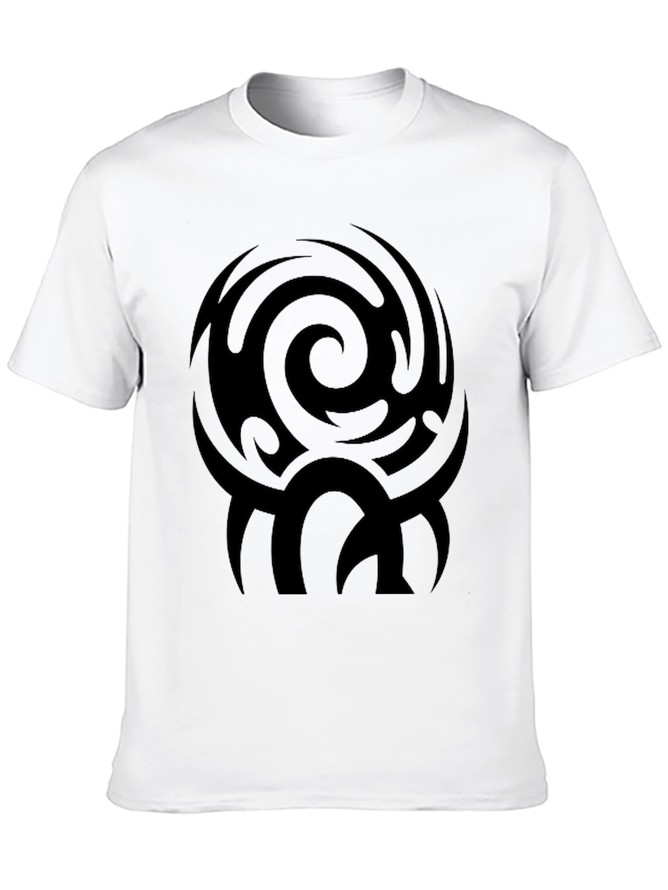 Mens Black Tribal Swirl Graphic Tee
