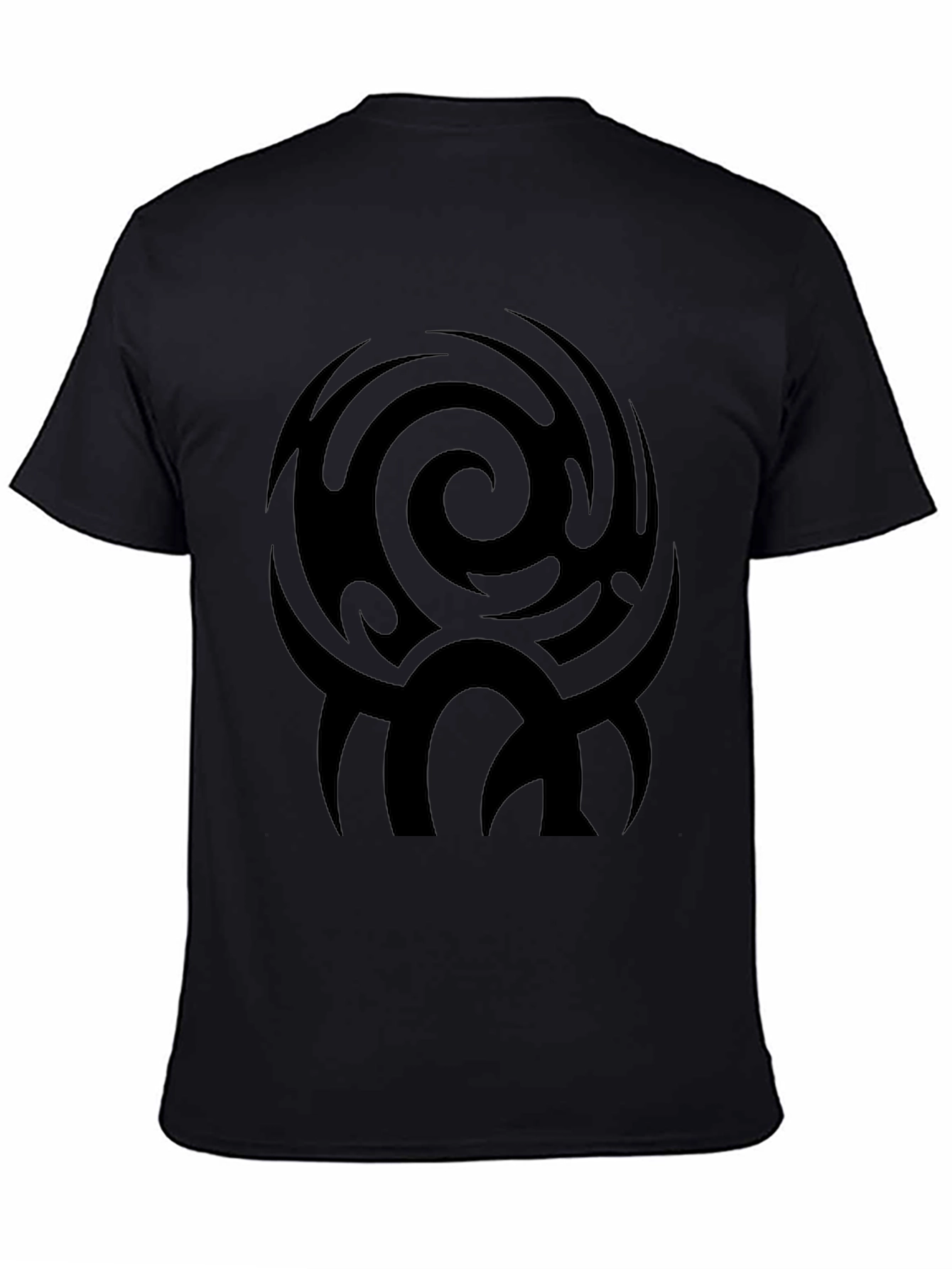 Mens Black Tribal Swirl Graphic Tee