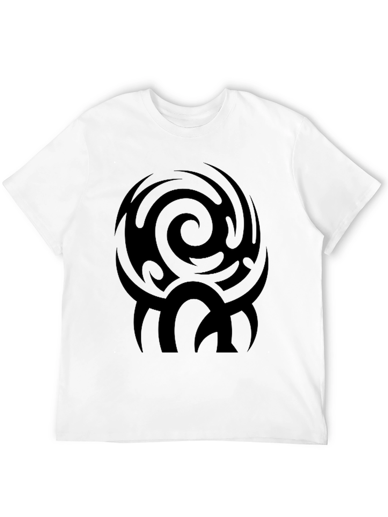 Mens Black Tribal Swirl Graphic Tee