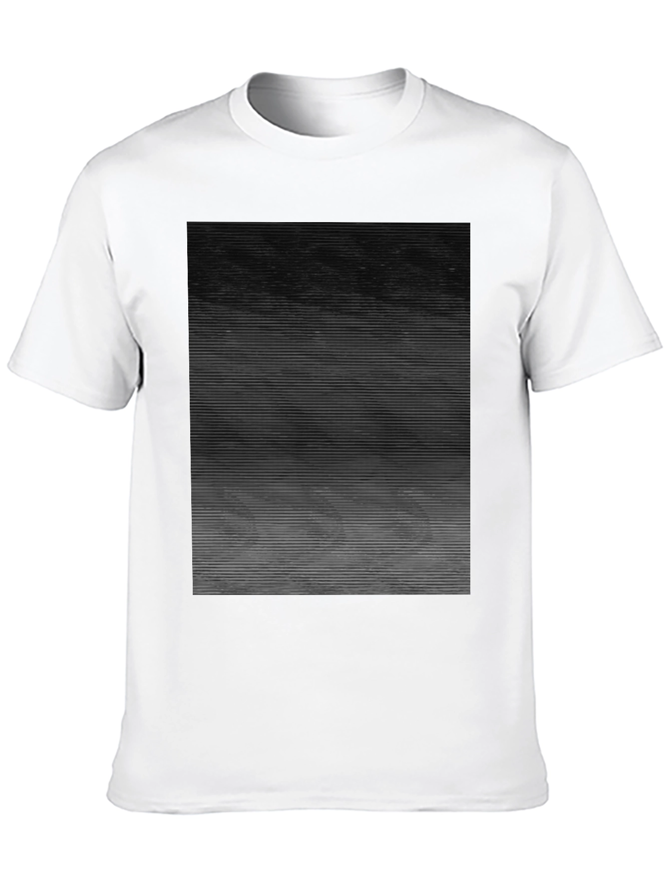 Abstract Gradient Line Graphic Tee - Mens Black T-Shirt