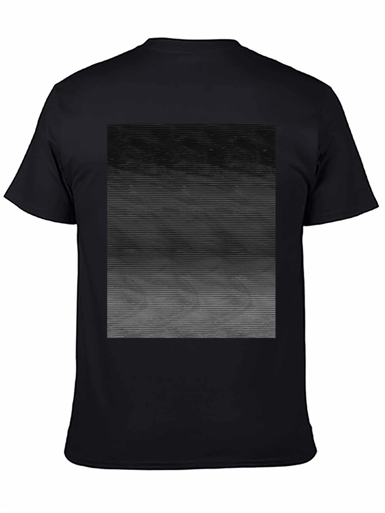 Abstract Gradient Line Graphic Tee - Mens Black T-Shirt