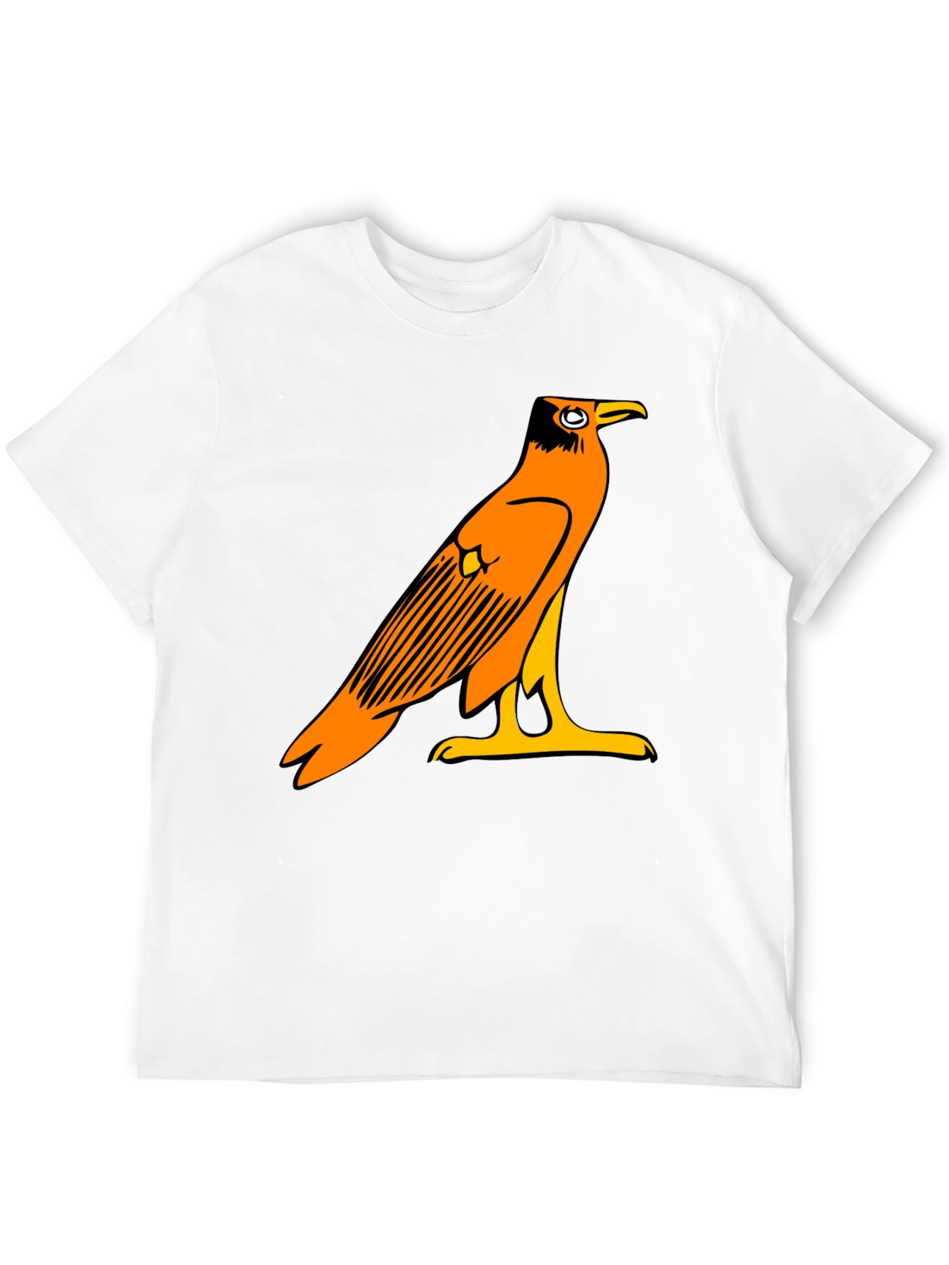 Egyptian Bird Graphic Tee - Black Casual T-Shirt