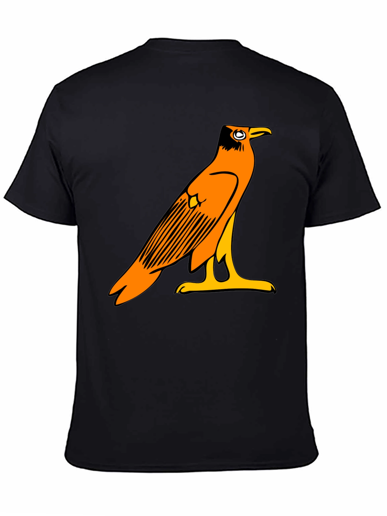 Egyptian Bird Graphic Tee - Black Casual T-Shirt