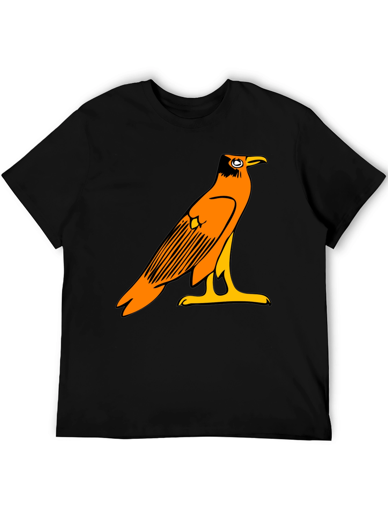 Egyptian Bird Graphic Tee - Black Casual T-Shirt