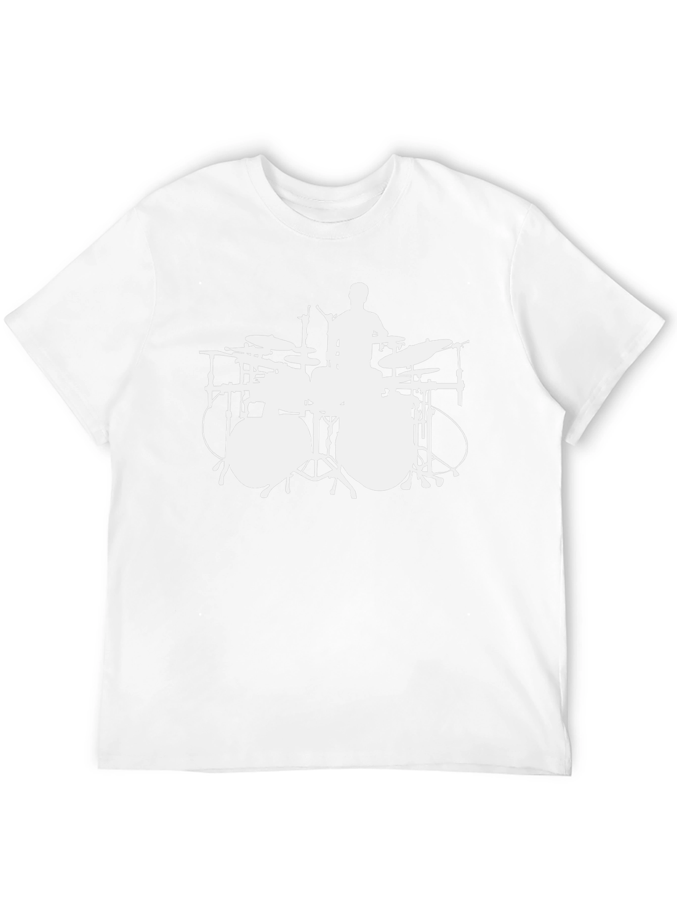 Drummer Silhouette Black Tee - Music Lovers Gift