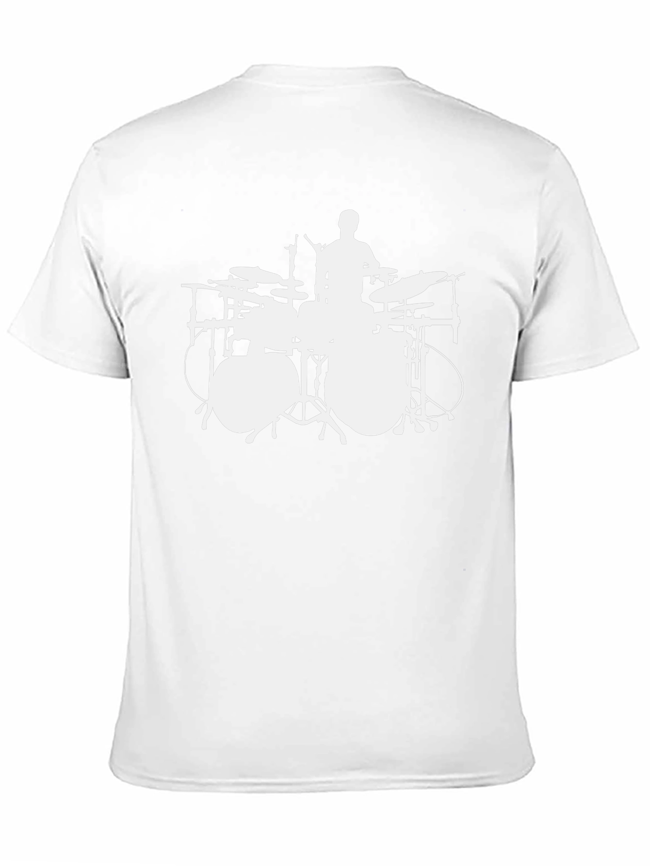 Drummer Silhouette Black Tee - Music Lovers Gift
