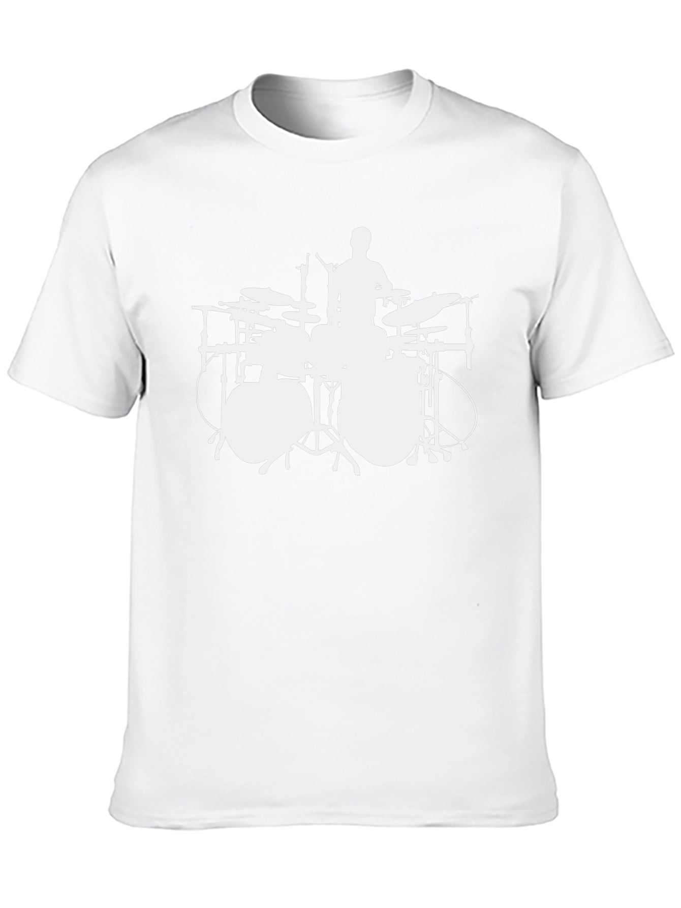 Drummer Silhouette Black Tee - Music Lovers Gift