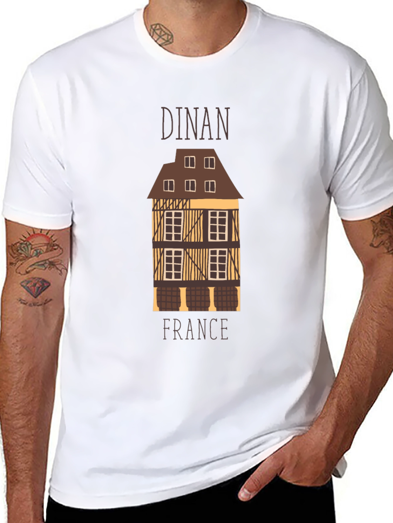 Dinan France Architecture Graphic T-Shirt