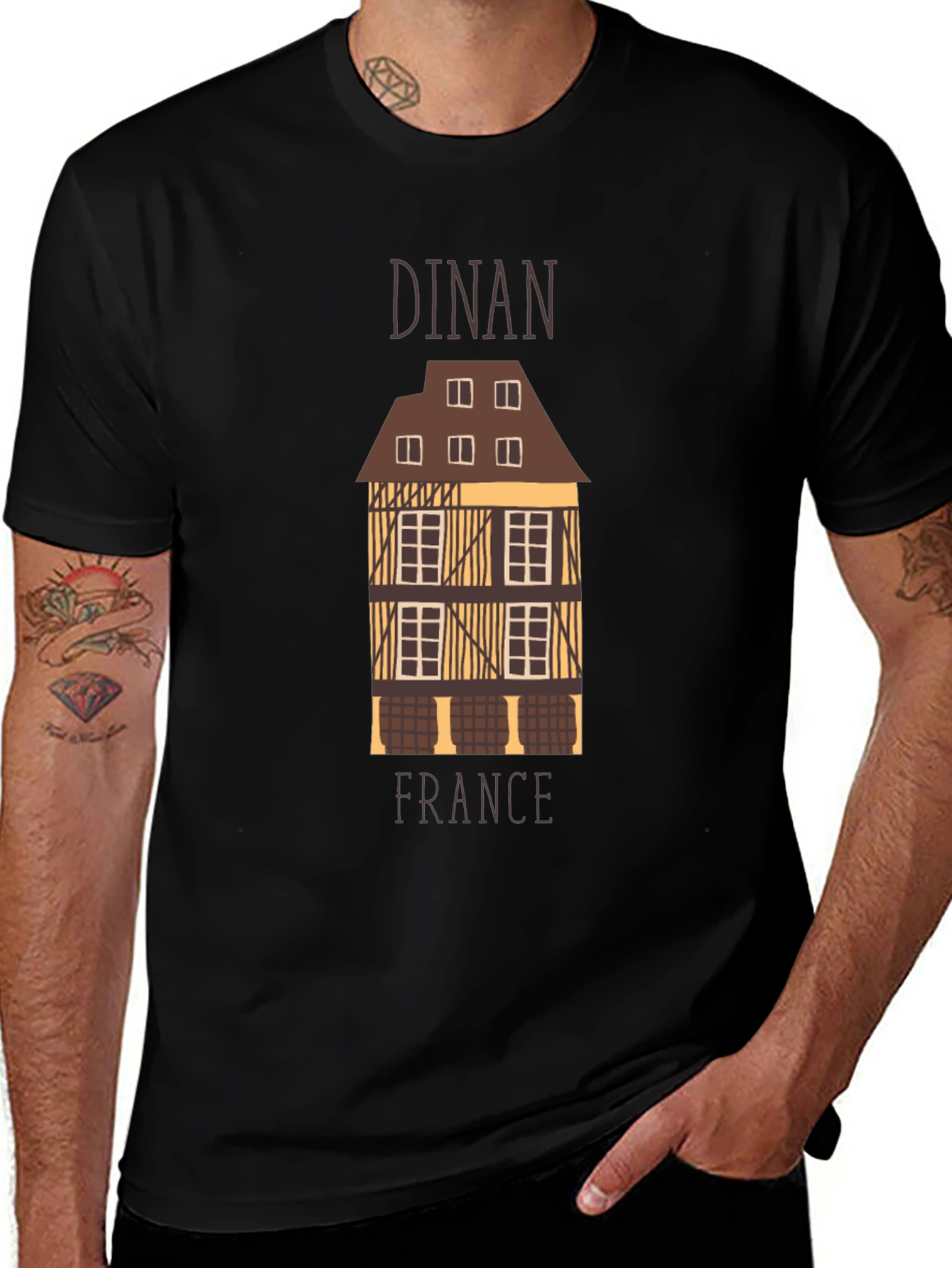 Dinan France Architecture Graphic T-Shirt