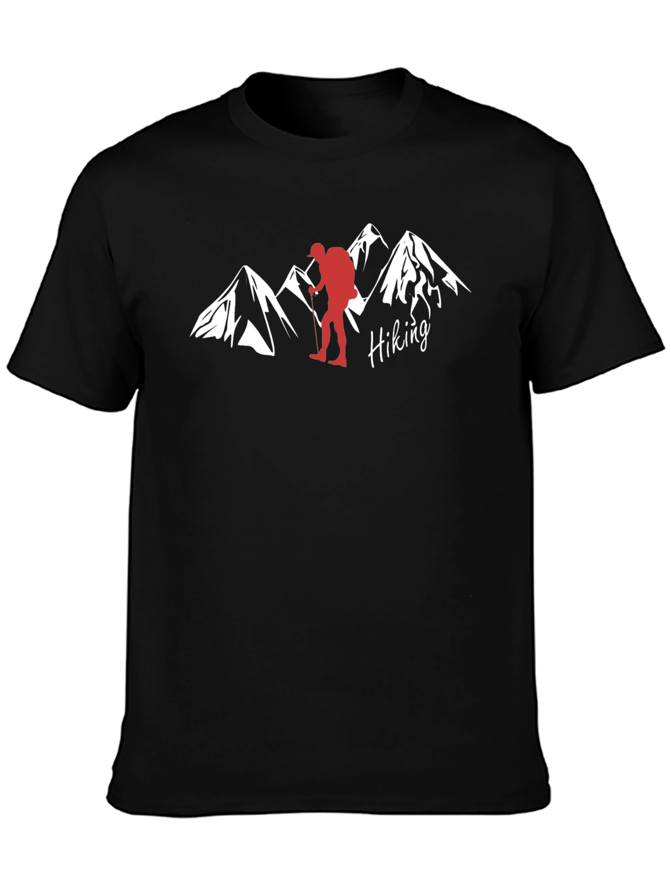 Hiking Adventure T-Shirt - Mountains & Hiker Design