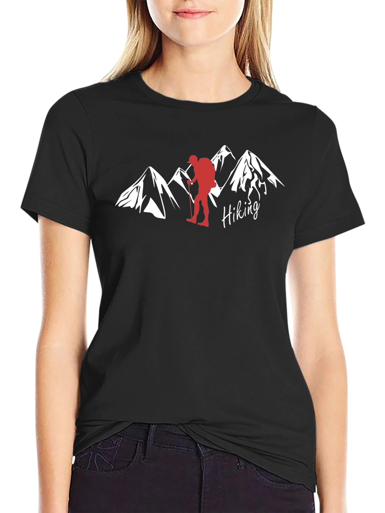 Hiking Adventure T-Shirt - Mountains & Hiker Design
