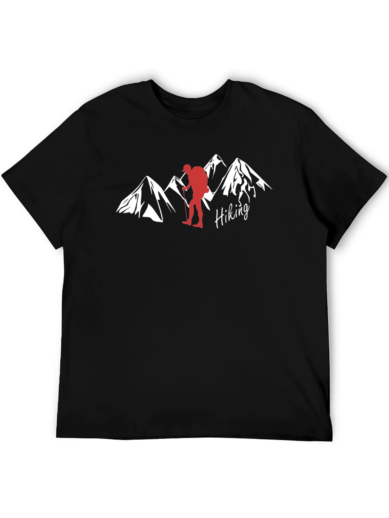 Hiking Adventure T-Shirt - Mountains & Hiker Design
