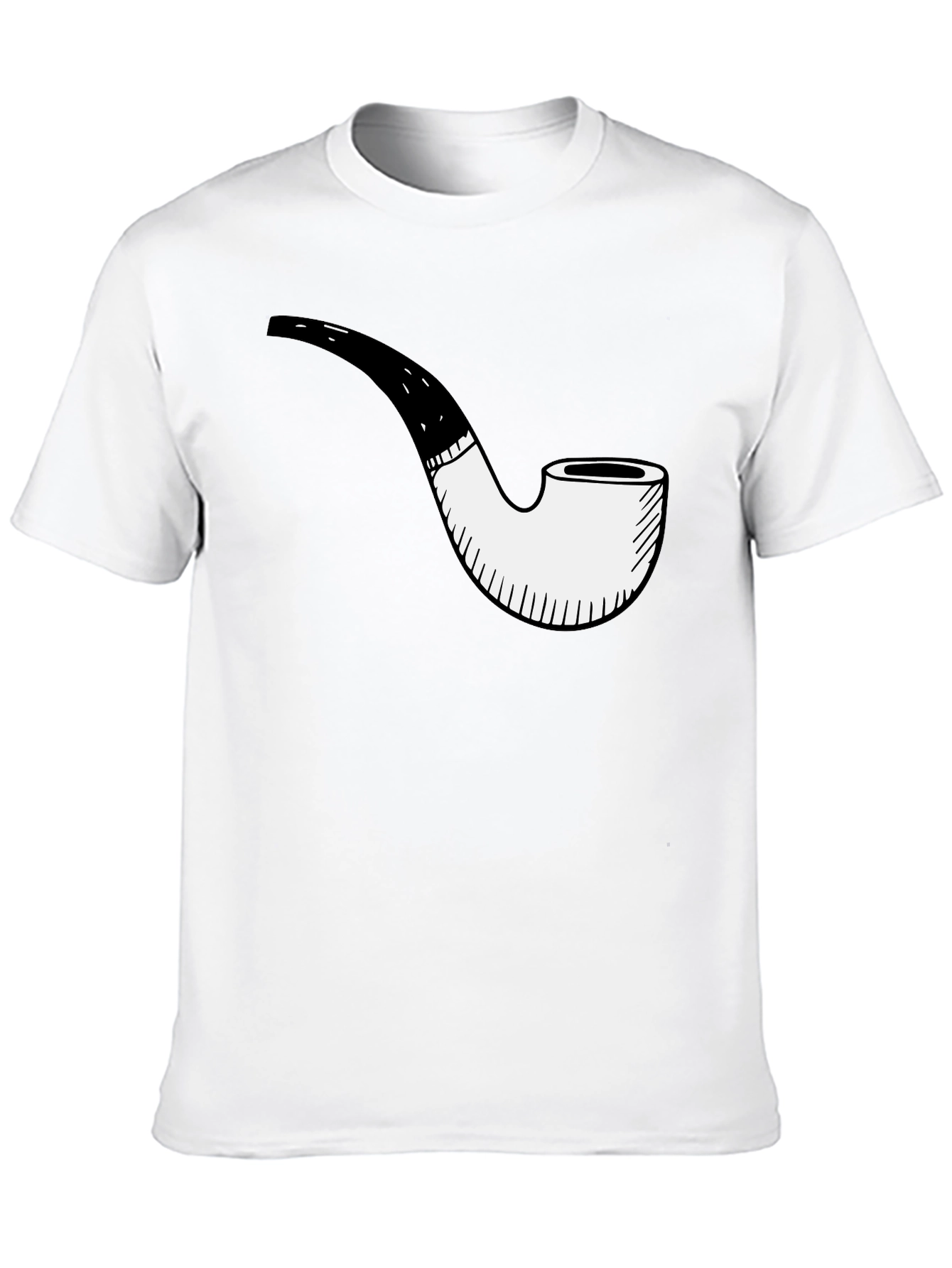 Smoking Pipe Graphic Tee - Black Casual Shirt