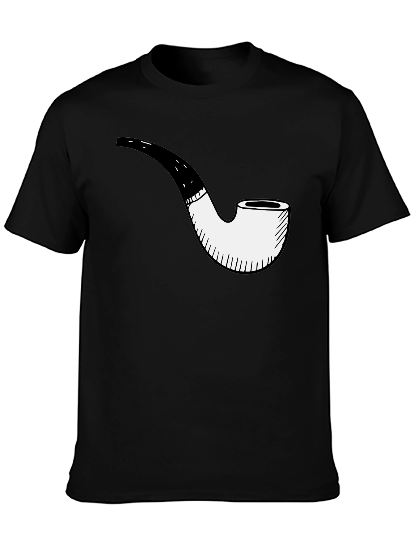 Smoking Pipe Graphic Tee - Black Casual Shirt