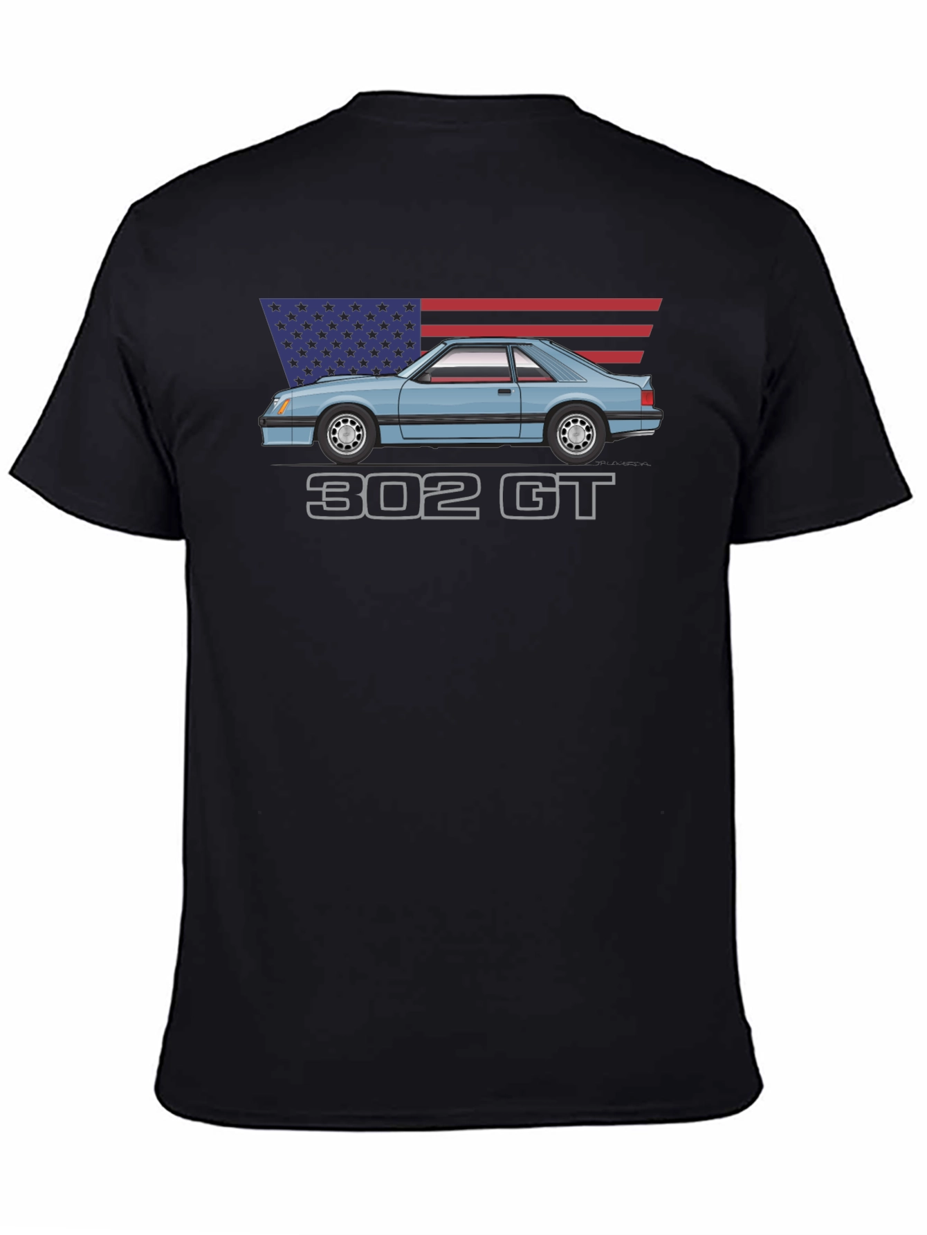 302 GT American Flag T-Shirt - Classic Car Tee