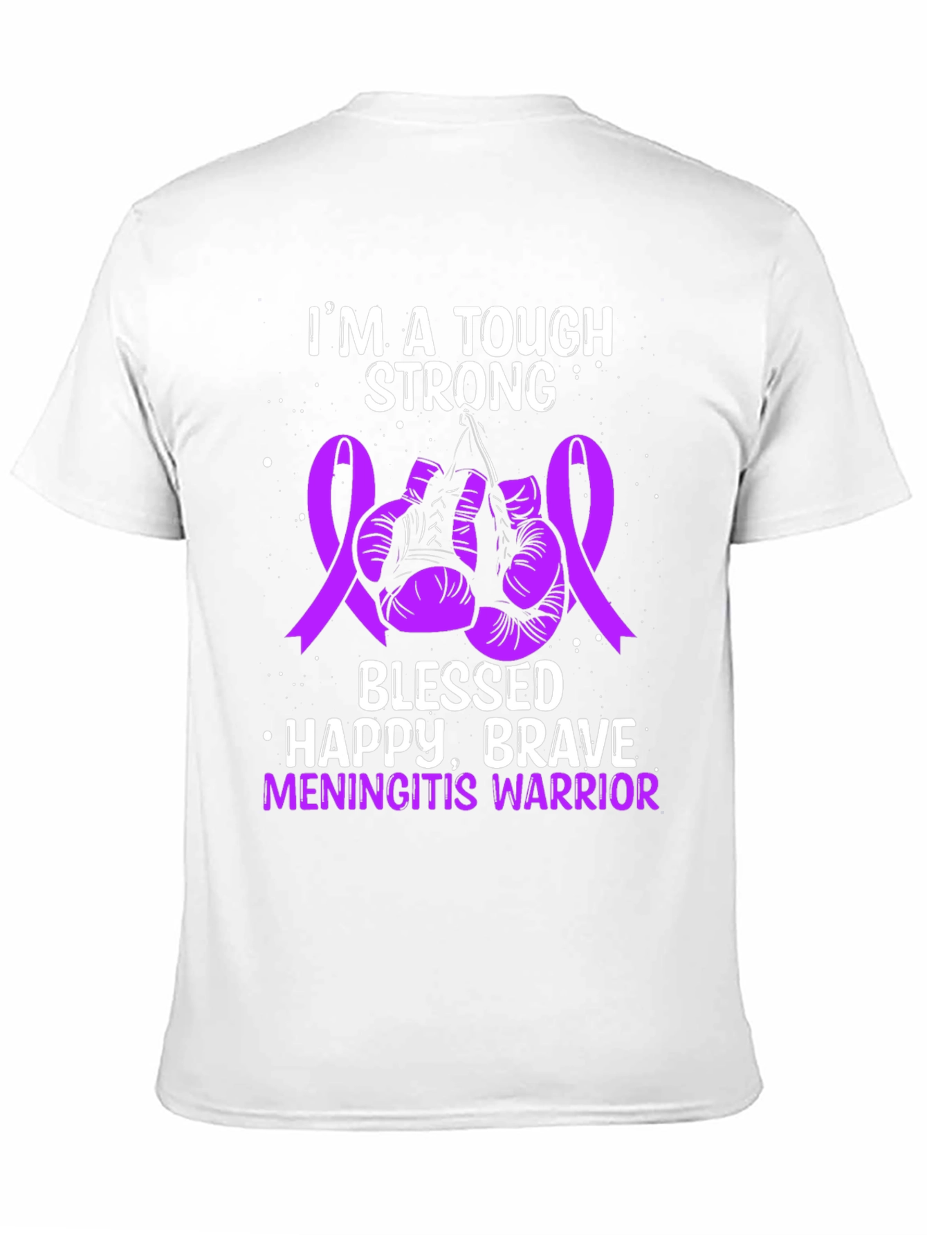 Tough Meningitis Warrior Ribbon Boxing Gloves Graphic Tee