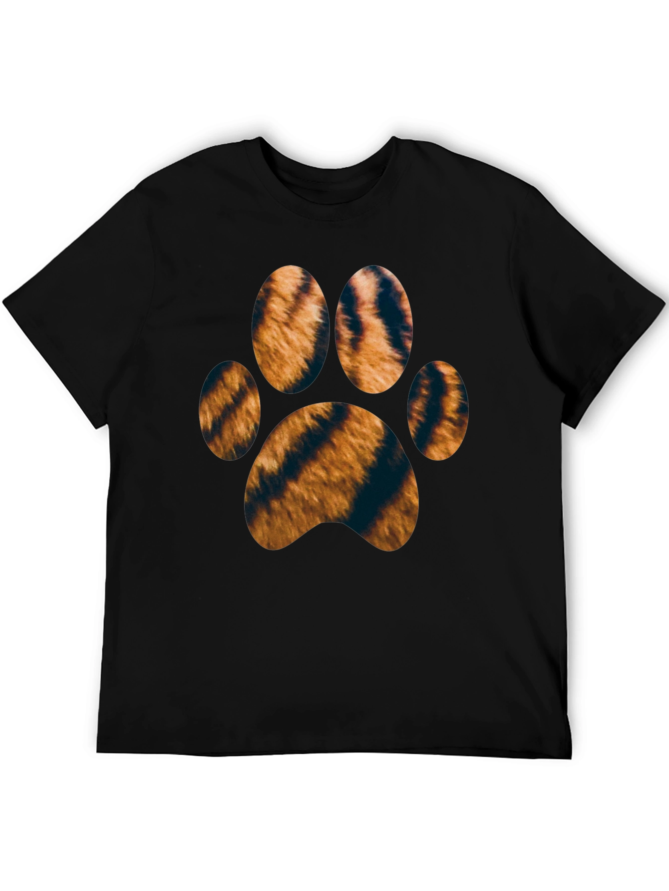 Tiger Paw Print Black T-Shirt