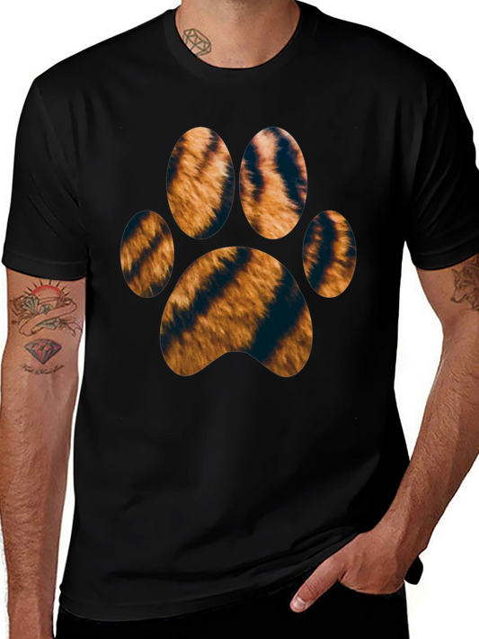 Tiger Paw Print Black T-Shirt