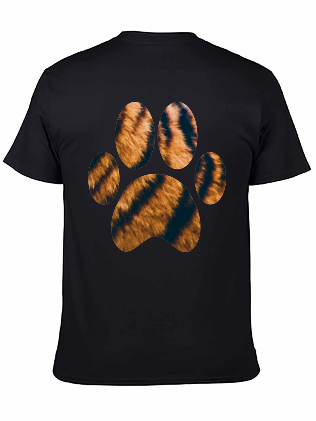 Tiger Paw Print Black T-Shirt