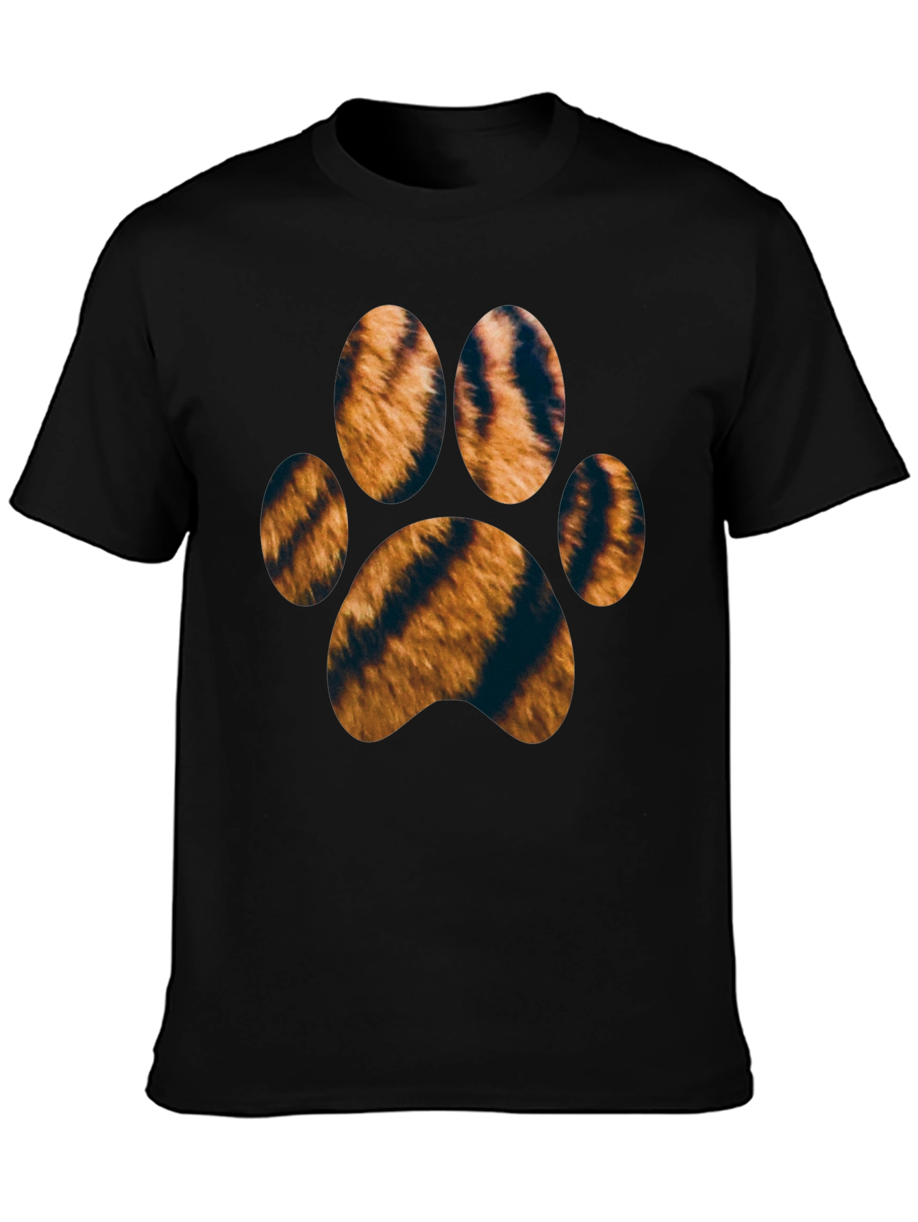 Tiger Paw Print Black T-Shirt