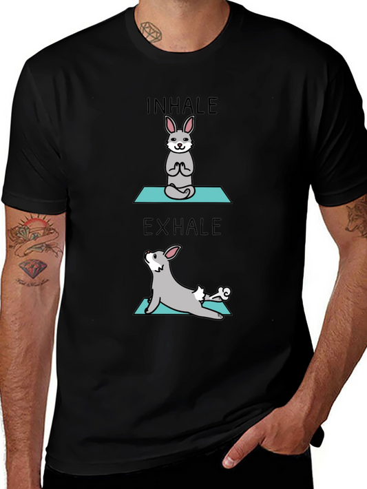 Inhale Exhale Yoga Bunny Black T-Shirt